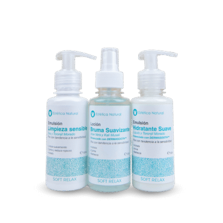 Kit promocional piel sensible soft relax limpieza bruma e hidratante