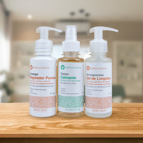 kit promocional piel grasa regulador calmante limpieza sebo skin hydrovital