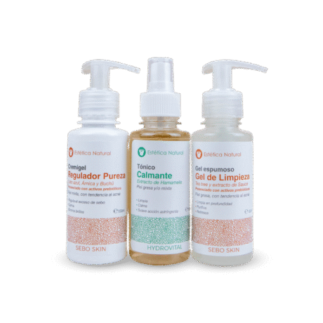kit promocional piel grasa regulador calmante limpieza sebo skin hydrovital