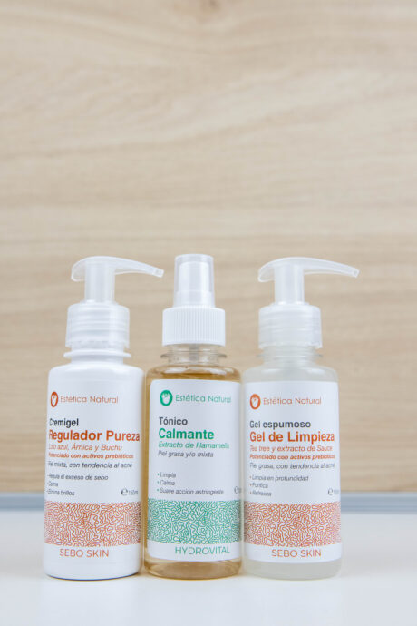 kit promocional piel grasa regulador calmante limpieza sebo skin hydrovital