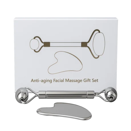 Kit Gua Sha y Rodillo Facial de Aleación de 7 Metales 0