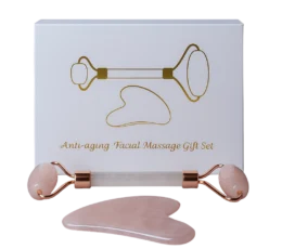 Kit Gua Sha y Rodillo de Cuarzo Rosa 0
