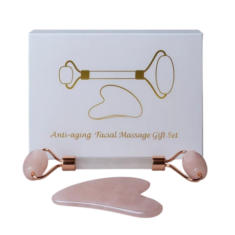Kit Gua Sha y Rodillo de Cuarzo Rosa 0