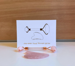 Kit Gua Sha y Rodillo de Cuarzo Rosa 1
